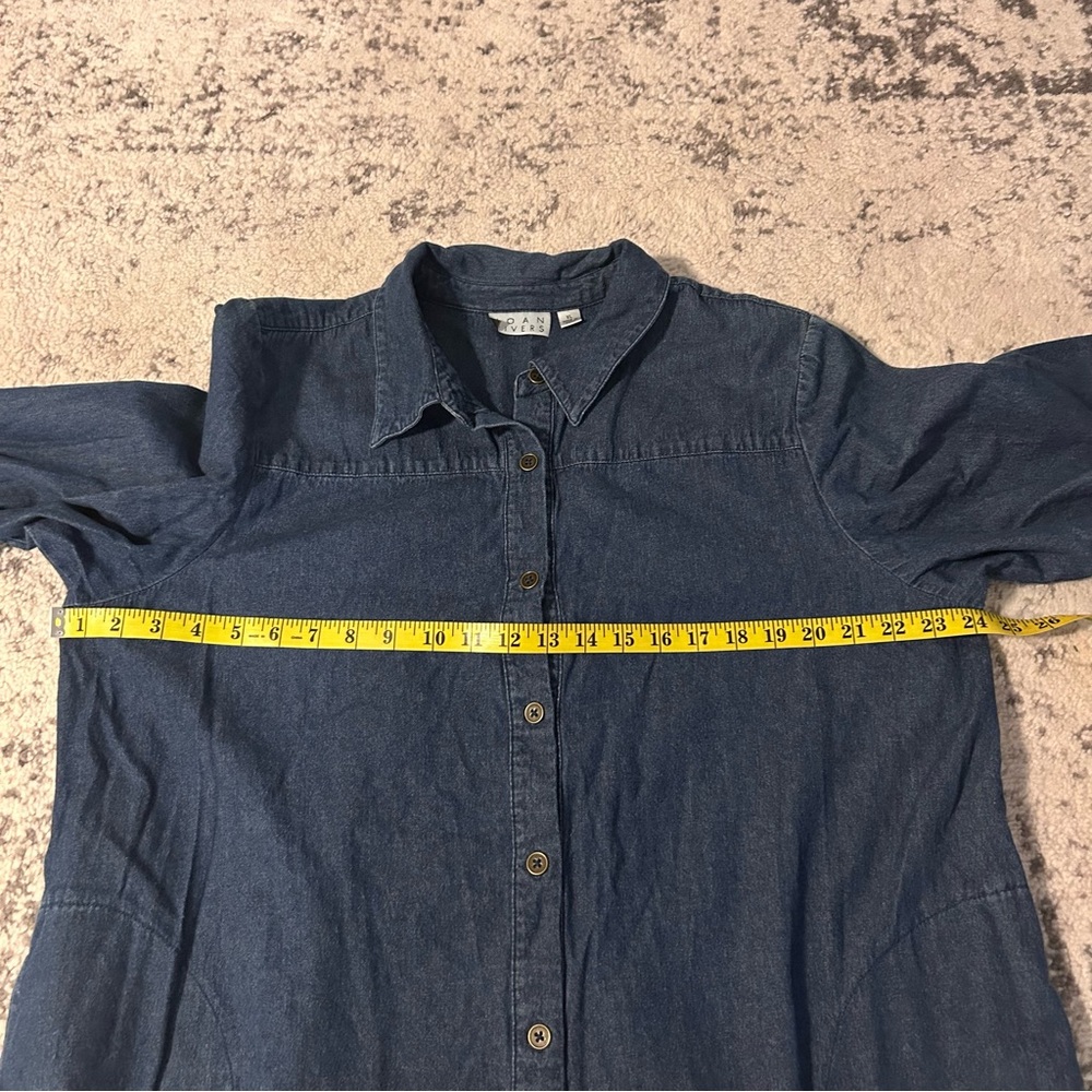 Joan Rivers Classic Blue Denim
BoyFriend Shirt 100% Cotton Sz XL - Picture 5 of 6